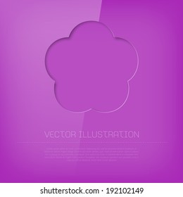Vector glossy cut out purple flower icon