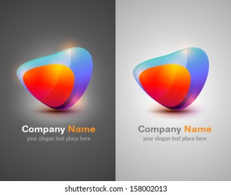 Vector glossy design element icons. Shiny shape. Business success.