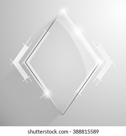 Vector glossy diamonds banner with dark white constructive technical lines drawing services on the background.