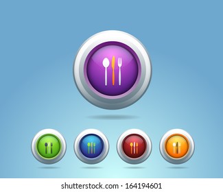 Vector Glossy Dinner icons
