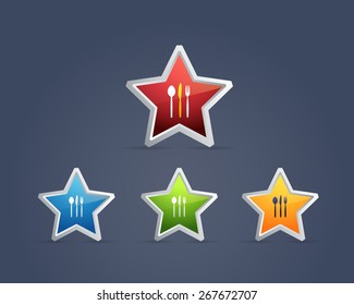 Vector Glossy Dinner Restaurant icons 