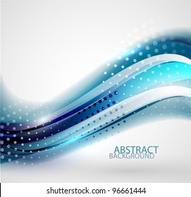 Vector glossy dotted wave abstract background
