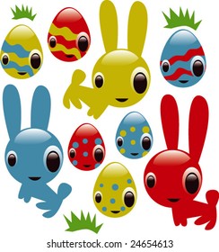 vector glossy easter set