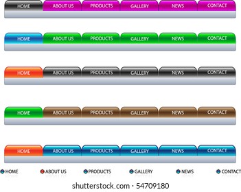 Vector glossy editable website buttons.