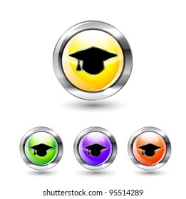 Vector glossy education symbol button