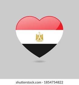 Corazón de bandera egipcia brillante vectorial