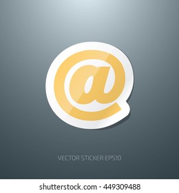 Vector glossy email sign paper sticker