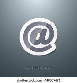Vector glossy email sign paper sticker