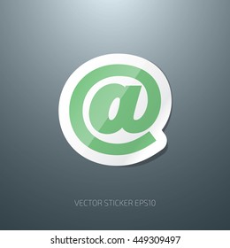 Vector glossy email sign paper sticker