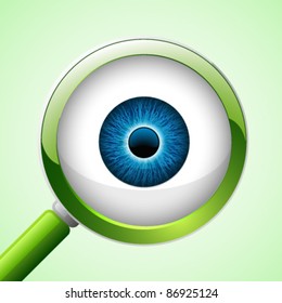 Vector Glossy Eyeball with a Magnifier