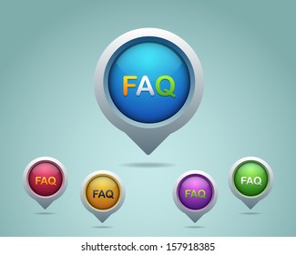Vector Glossy FAQ Icon/Button 