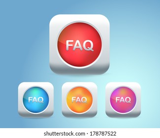 Vector Glossy FAQ Icon/Button
