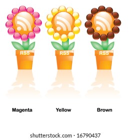 Conjunto RSS de flor brillante vectorial (parte 1 de 6)