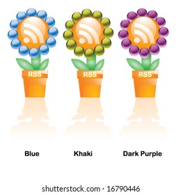 Vector Glossy Flower RSS Set (part 4 of 6)