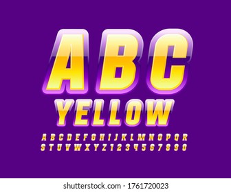Vektorgrafik-Glossy-Schriftart. Bright Alphabet Letters and Numbers