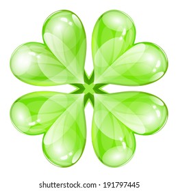 Vector glossy four-leaf clover