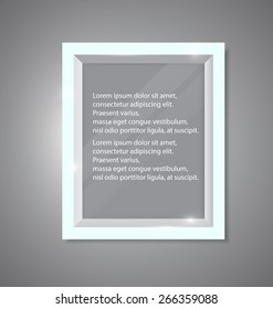 Vector glossy frame with shiny glass  