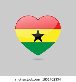 Vector Glossy Ghana Flag Heart