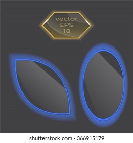 Vector glossy glass glowing neon