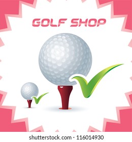 Vector Glossy Golf Shop Icons, Button, Sign, Symbol, Logo for Baby, Child, Children, Teenager, Family