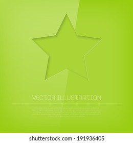 Vector glossy green cut out star icon
