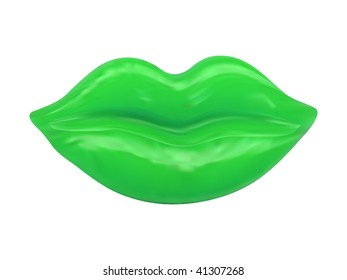 Vector Glossy Green Lips