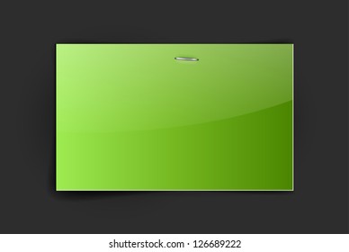 Vector glossy green paper card