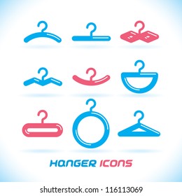 Vector Glossy Hanger Icons, Button, Sign, Symbol, Logo for Baby, Child, Children, Teenager, Family, Home, Bathroom, Wardrobe