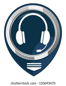 Vector glossy headset pointer design element.