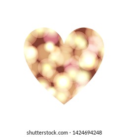 Vector Glossy Heart Icon Isolated on White Background, Love Symbol Icon, Glowing Spot Lights Texture, Abstract Background.