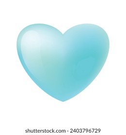 Vector glossy heart illustration on white background.