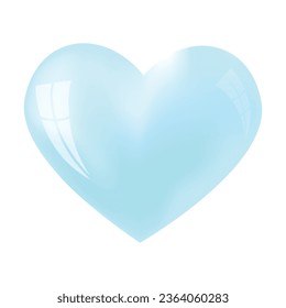 Vector glossy heart on white background.