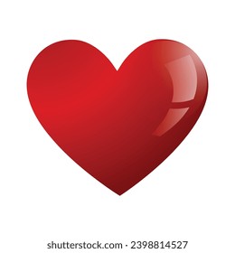 El corazón brillante vectorial sobre fondo blanco.