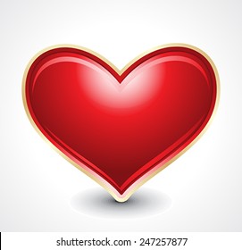 vector glossy heart shape illustration 