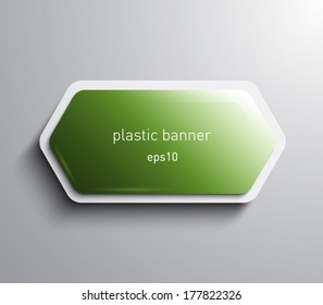 Vector glossy hexagonal banner with plastic style for business design 