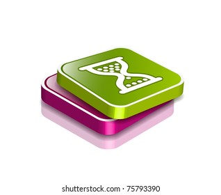 vector glossy hourglass web icon design element.