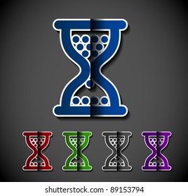 vector glossy hourglass web icon design element.