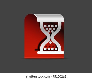 vector glossy hourglass web icon design element.