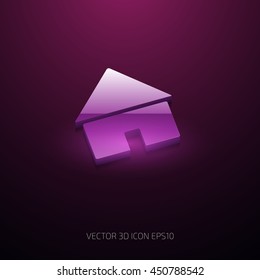 Vector glossy house 3d icon
