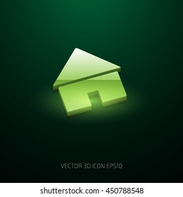 Vector glossy house 3d icon
