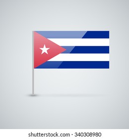 Vector glossy icon with Cuban flag. Correct proportions and color scheme.