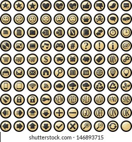 vector glossy icons set for web design isolated on white, in vector format very easy to edit, individual objects, only solid colors, no gradients
