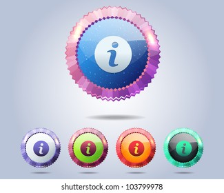 Vector Glossy Info icon and multicolored