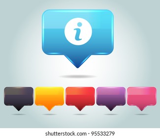 Vector Glossy Info Icon/Button and multicolored