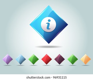 Vector Glossy Info Icon/Button and multicolored