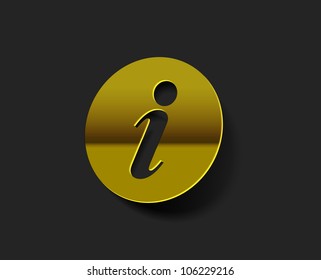 vector glossy information web golden icon design element.