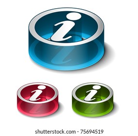 vector glossy information web icon design element.