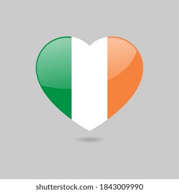 Vector Glossy Irish Flag Heart