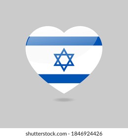 Vector Glossy Israeli Flag Heart