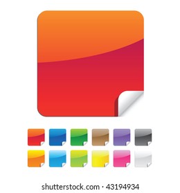 vector glossy labels, stickers set. Please check similar round stickers in my profile.